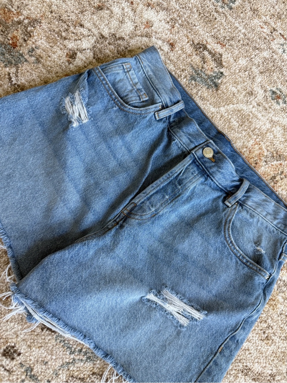 PacSun Distressed Light Blue Denim shorts